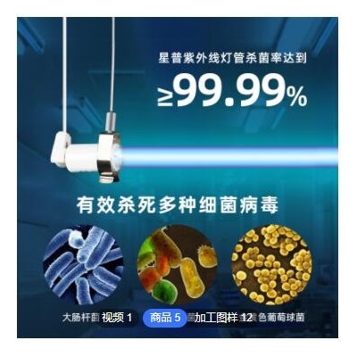 紫外線臭氧消毒燈管食品廠除味 40瓦醫(yī)院懸掛式uv殺菌支架燈石英