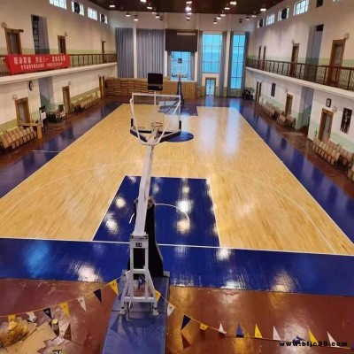 籃球場運動實木地板 室內籃球館運動木地板鋪設 板式龍骨運動地板 可安裝
