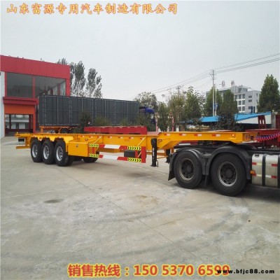 15米集裝箱半掛車 危險(xiǎn)品罐箱骨架運(yùn)輸半掛車 集裝箱半掛龍骨運(yùn)輸車