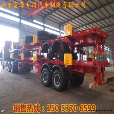 梁山集裝箱自卸半掛車 小輪胎295集裝箱運(yùn)輸骨架半掛車 集裝箱龍骨運(yùn)輸半掛車