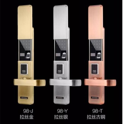 指紋鎖佳悅鑫品牌jyx-9800防盜鎖體C級(jí)鎖體四種打開(kāi)方式四種顏色