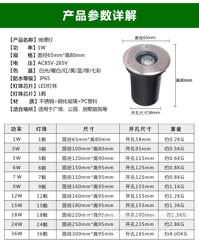 草坪燈地埋燈led戶外防水嵌入式照樹(shù)燈庭院燈七彩埋地?zé)艄珗@別墅示例圖6