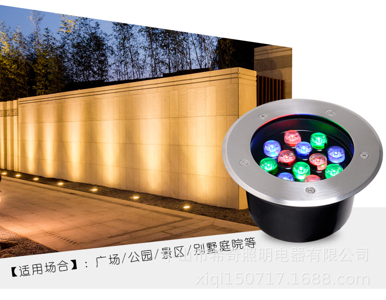 草坪燈地埋燈led戶外防水嵌入式照樹(shù)燈庭院燈七彩埋地?zé)艄珗@別墅示例圖3