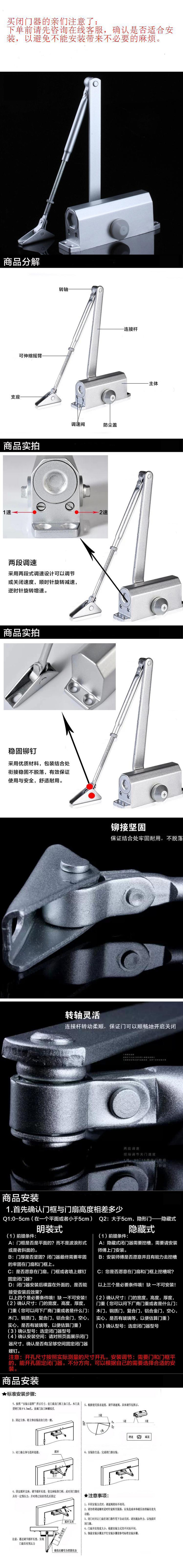 B2中號液壓閉門器 061防火門不定位批發緩沖自關回位器熱銷推薦示例圖1