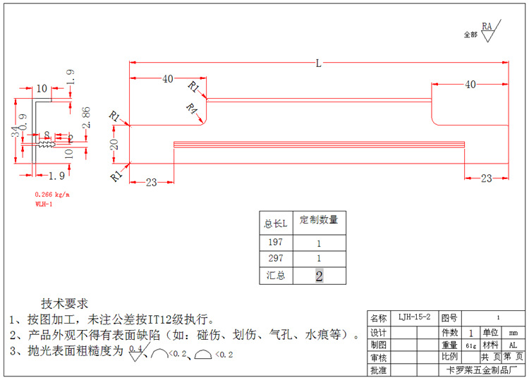 英格斯丹 鋁拉手封邊 櫥柜門封邊拉手 鋁材鋁型材封邊配件LJH-15示例圖4