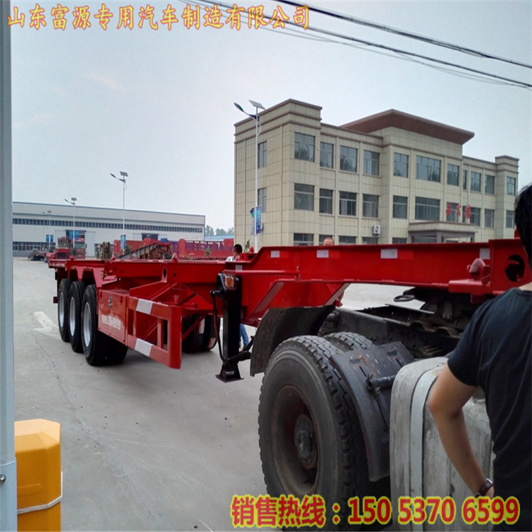 自卸集裝箱運輸半掛車 低平板集裝箱半掛車 集裝箱龍骨貨車