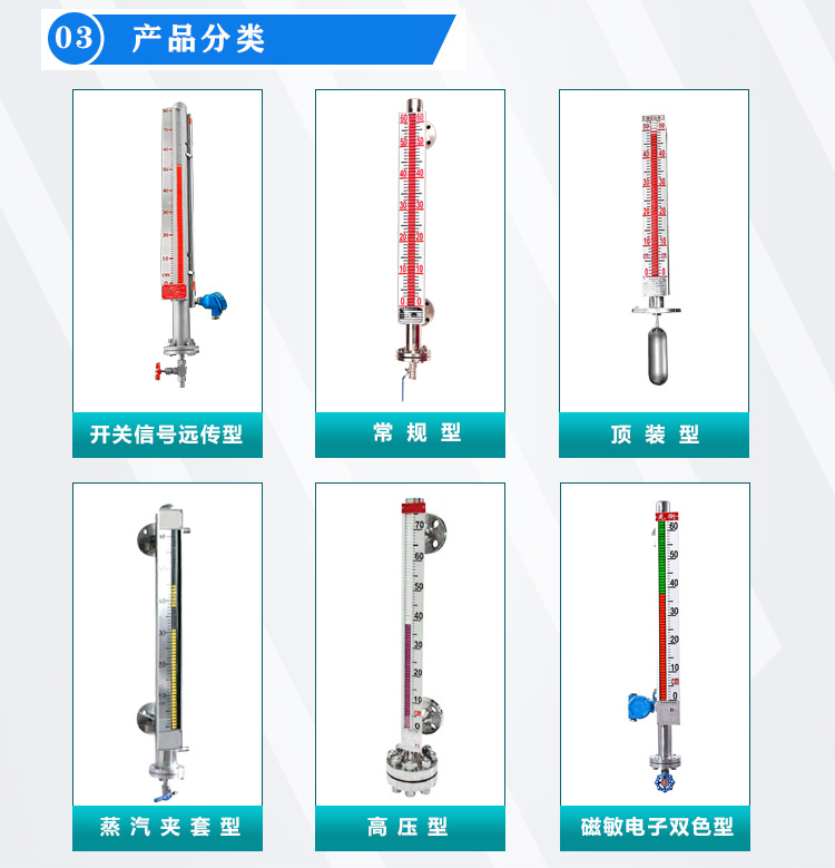 翻柱式磁浮子液位計分類圖